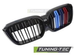 GRILLE SPORT GLOSSY BLACK TRI-COLOUR DOUBLE BAR fits BMW iX3 G08 LCI 21-25