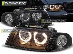 HEADLIGHTS ANGEL EYES BLACK fits AUDI A4 11.94-12.98