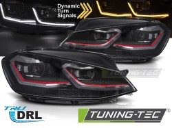 LED HEADLIGHTS RED LED SEQ DRL fits VW GOLF VII 17-19