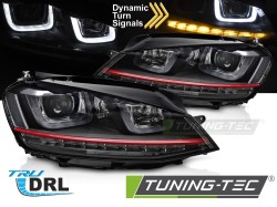 HEADLIGHTS RED LED SEQ DRL fits VW GOLF VII 13-17
