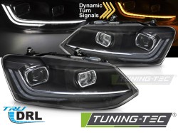 HEADLIGHTS SILVER LED SEQ DRL fits VW POLO 6R 09-17